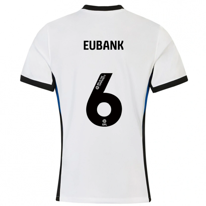 Danxen Uomo Maglia Cameron Eubank #6 Bianco Blu Kit Gara Away 2025/26 Maglietta