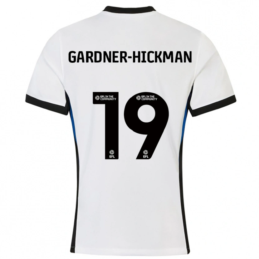 Danxen Uomo Maglia Taylor Gardner-Hickman #19 Bianco Blu Kit Gara Away 2025/26 Maglietta