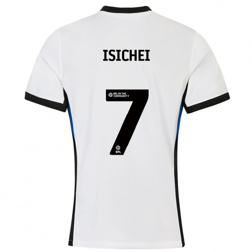 Danxen Uomo Maglia Daniel Isichei #7 Bianco Blu Kit Gara Away 2025/26 Maglietta