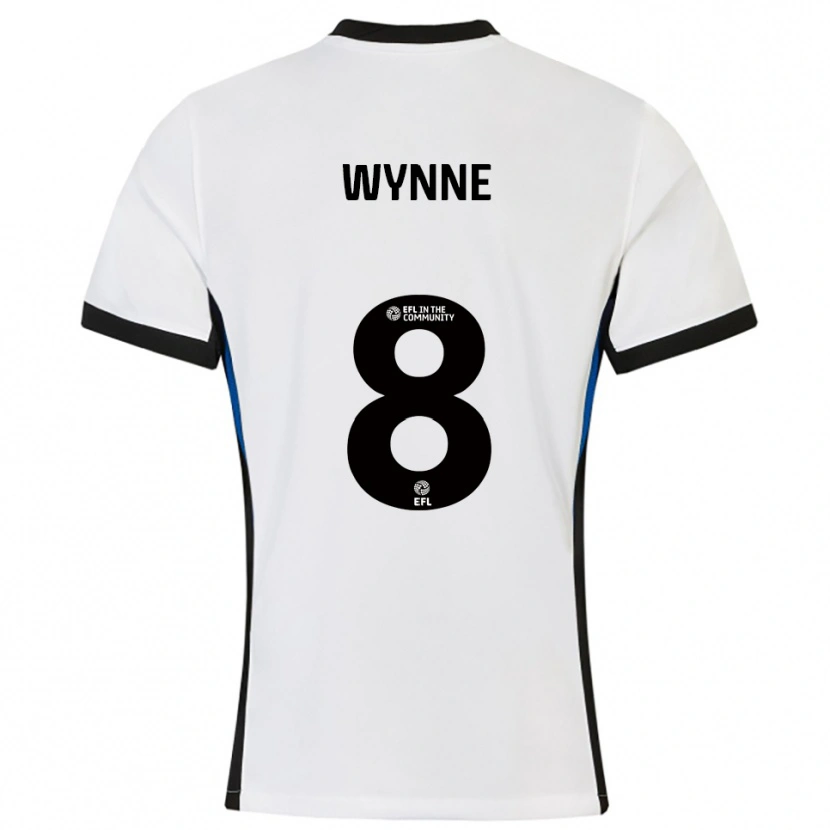 Danxen Uomo Maglia George Wynne #8 Bianco Blu Kit Gara Away 2025/26 Maglietta