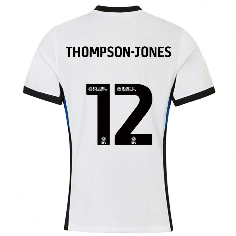 Danxen Uomo Maglia Riquelme Thompson-Jones #12 Bianco Blu Kit Gara Away 2025/26 Maglietta