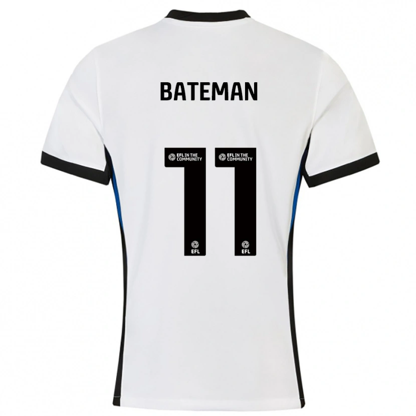 Danxen Uomo Maglia Briar Bateman #11 Bianco Blu Kit Gara Away 2025/26 Maglietta