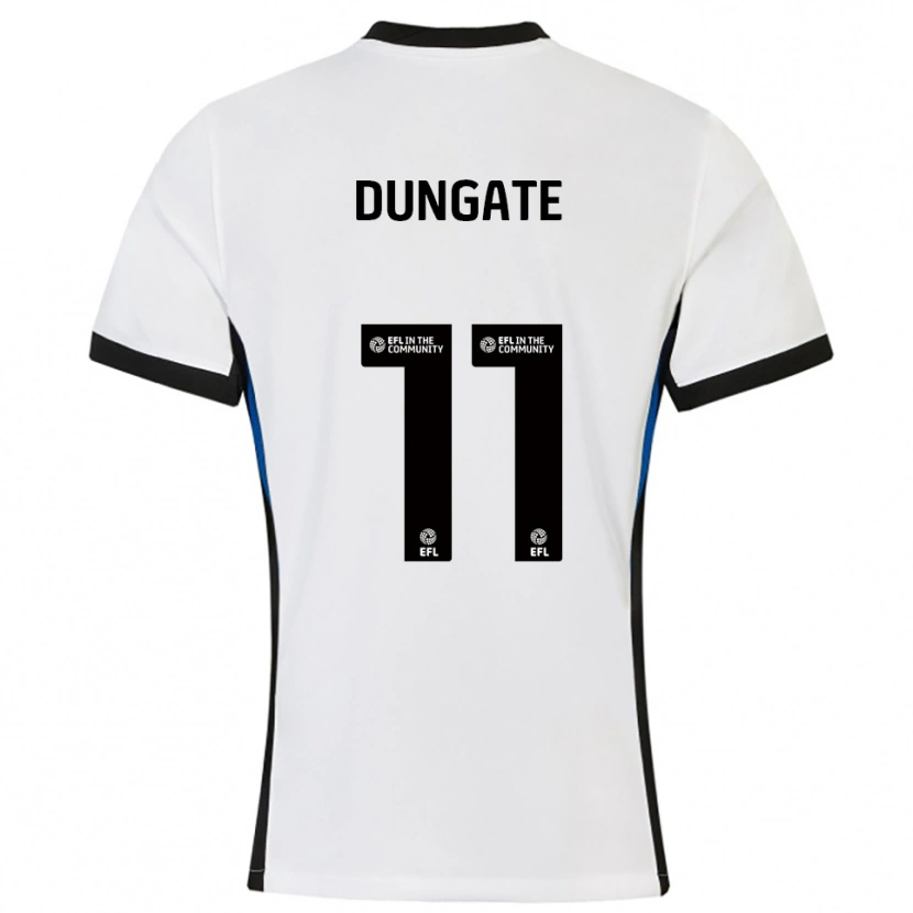 Danxen Uomo Maglia Katie Dungate #11 Bianco Blu Kit Gara Away 2025/26 Maglietta