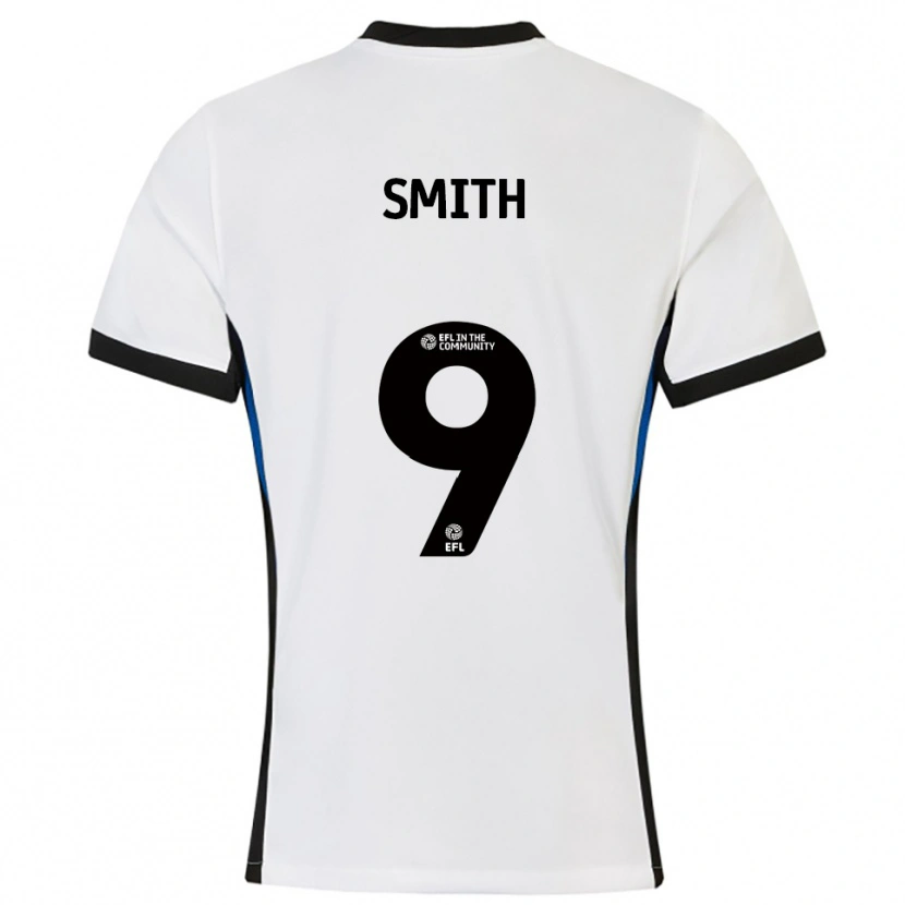 Danxen Uomo Maglia Libby Smith #9 Bianco Blu Kit Gara Away 2025/26 Maglietta