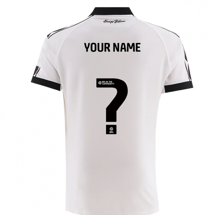 Danxen Uomo Maglia Il Tuo Nome #0 Bianco Nero Kit Gara Away 2025/26 Maglietta
