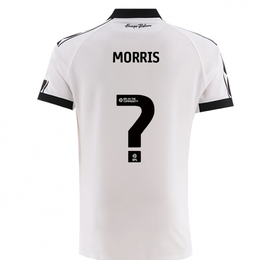 Danxen Uomo Maglia Matt Morris #0 Bianco Nero Kit Gara Away 2025/26 Maglietta