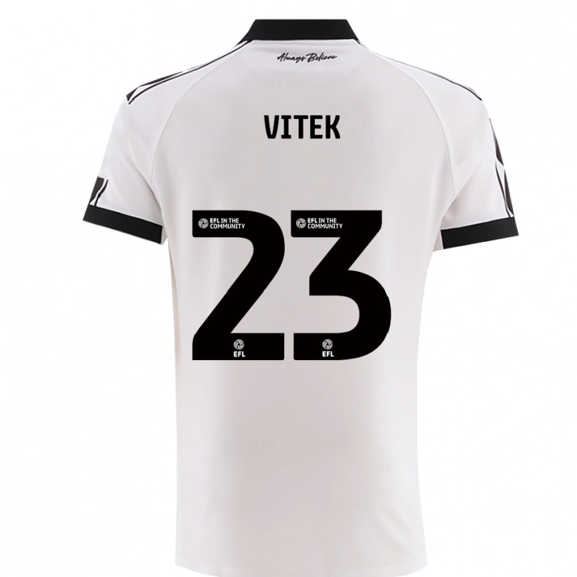 Danxen Uomo Maglia Radek Vítek #23 Bianco Nero Kit Gara Away 2025/26 Maglietta