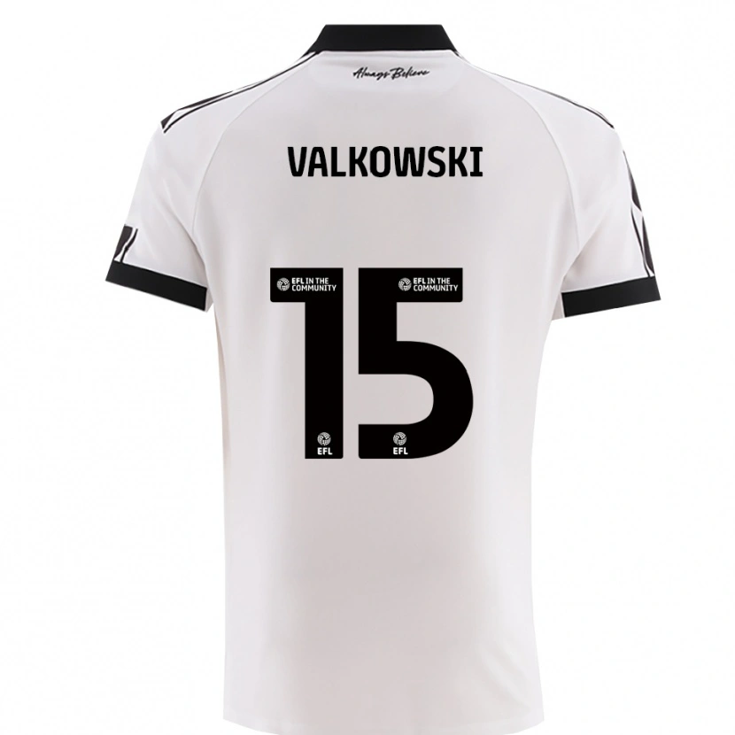 Danxen Uomo Maglia Pawel Valkowski #15 Bianco Nero Kit Gara Away 2025/26 Maglietta