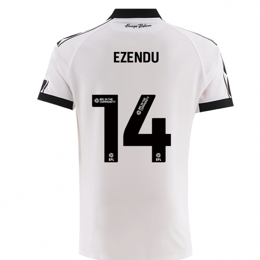 Danxen Uomo Maglia Daniel Ezendu #14 Bianco Nero Kit Gara Away 2025/26 Maglietta
