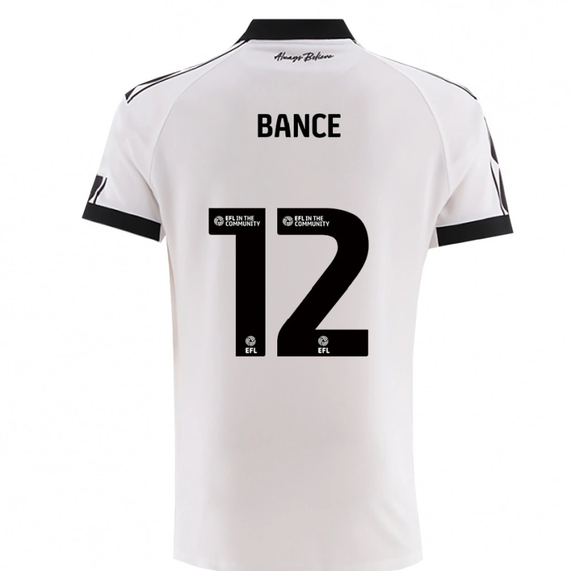 Danxen Uomo Maglia Libby Bance #12 Bianco Nero Kit Gara Away 2025/26 Maglietta