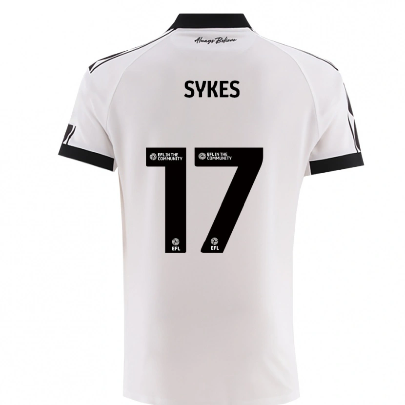 Danxen Uomo Maglia Mark Sykes #17 Bianco Nero Kit Gara Away 2025/26 Maglietta