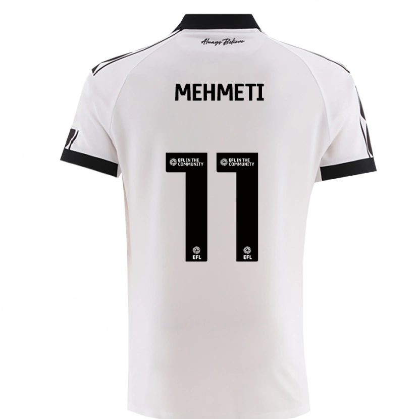 Danxen Uomo Maglia Anis Mehmeti #11 Bianco Nero Kit Gara Away 2025/26 Maglietta