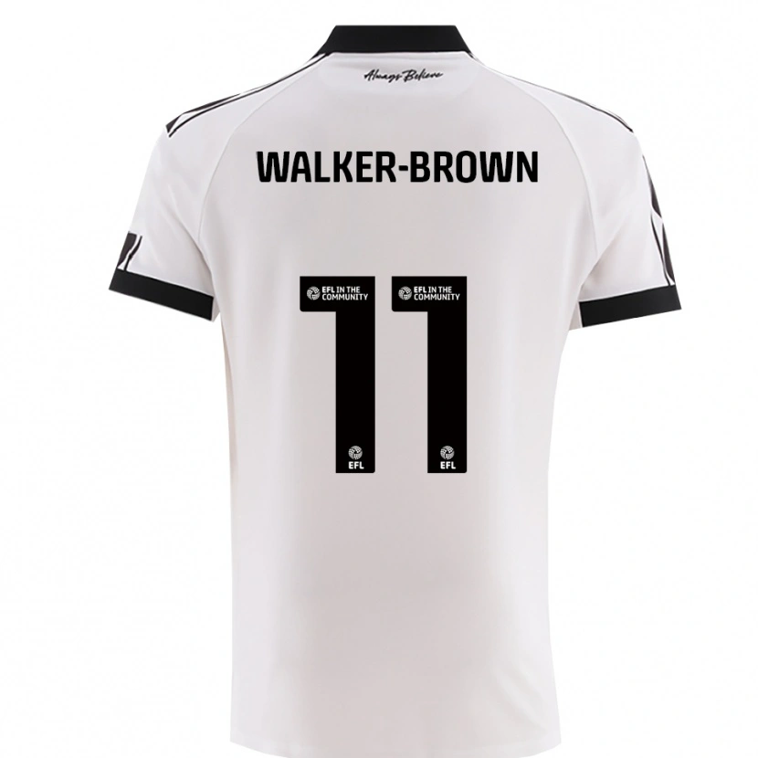 Danxen Uomo Maglia Rushon Walker-Brown #11 Bianco Nero Kit Gara Away 2025/26 Maglietta