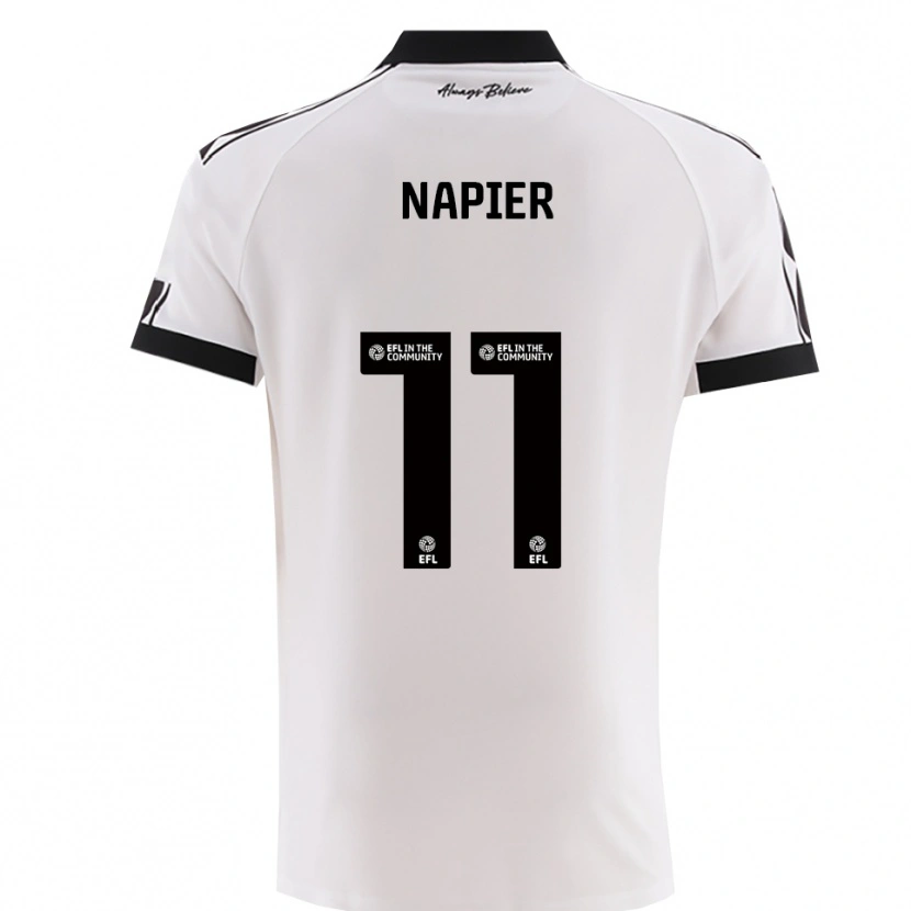 Danxen Uomo Maglia Jamie-Lee Napier #11 Bianco Nero Kit Gara Away 2025/26 Maglietta