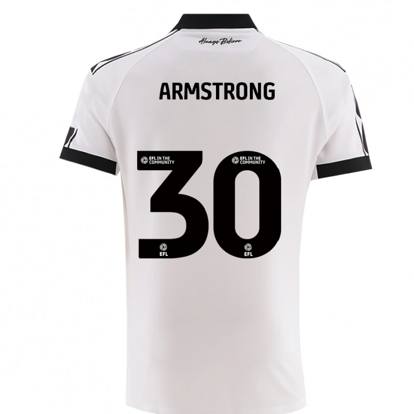 Danxen Uomo Maglia Sinclair Armstrong #30 Bianco Nero Kit Gara Away 2025/26 Maglietta