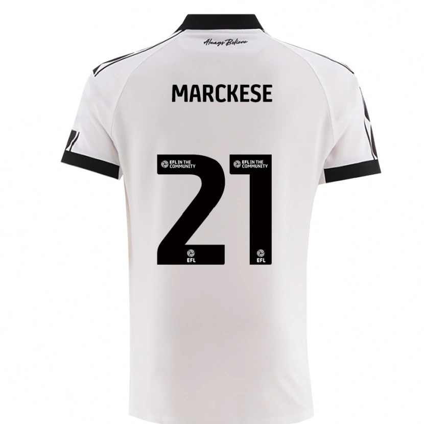 Danxen Uomo Maglia Kaylan Marckese #21 Bianco Nero Kit Gara Away 2025/26 Maglietta