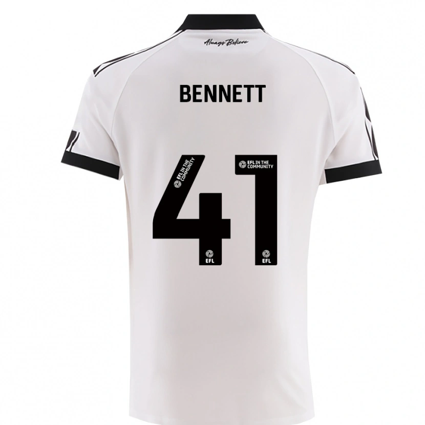 Danxen Uomo Maglia Harley Bennett #41 Bianco Nero Kit Gara Away 2025/26 Maglietta
