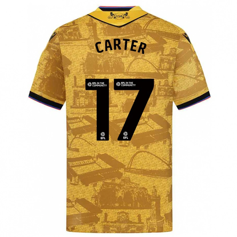 Danxen Uomo Maglia Hayden Carter #17 Oro Nero Kit Gara Away 2025/26 Maglietta