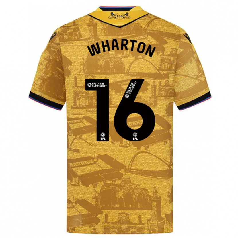 Danxen Uomo Maglia Scott Wharton #16 Oro Nero Kit Gara Away 2025/26 Maglietta