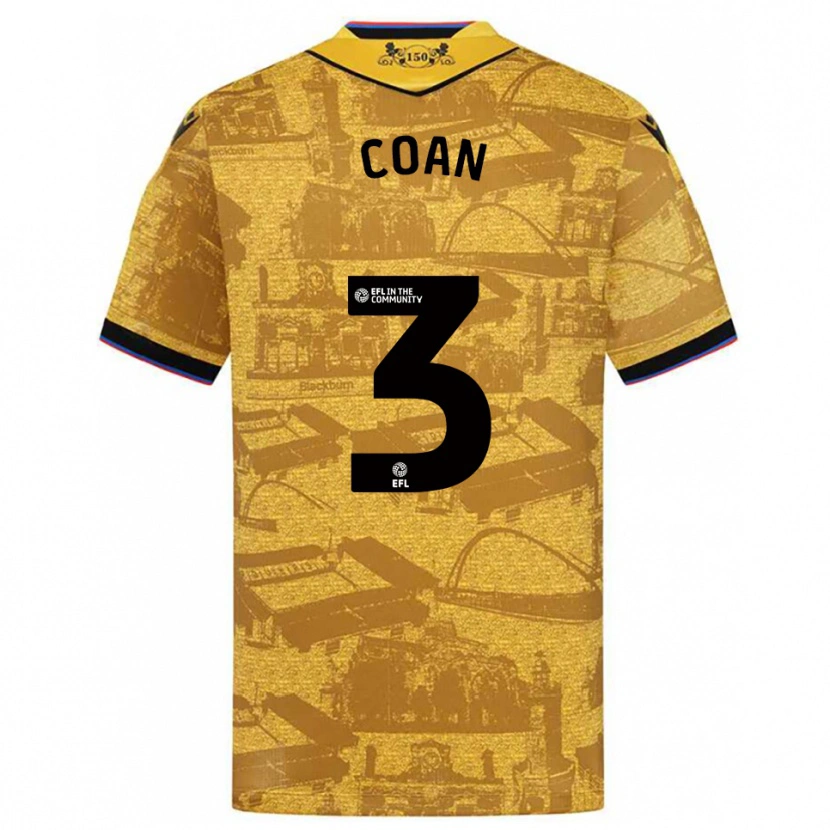 Danxen Uomo Maglia Hannah Coan #3 Oro Nero Kit Gara Away 2025/26 Maglietta
