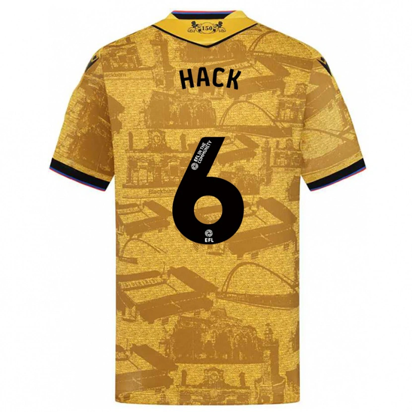 Danxen Uomo Maglia Ellie Hack #6 Oro Nero Kit Gara Away 2025/26 Maglietta