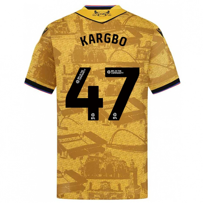 Danxen Uomo Maglia Augustus Kargbo #47 Oro Nero Kit Gara Away 2025/26 Maglietta