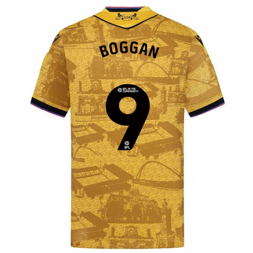 Danxen Uomo Maglia Joe Boggan #9 Oro Nero Kit Gara Away 2025/26 Maglietta