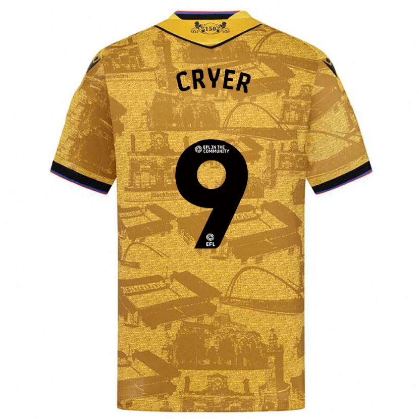 Danxen Uomo Maglia Tom Cryer #9 Oro Nero Kit Gara Away 2025/26 Maglietta