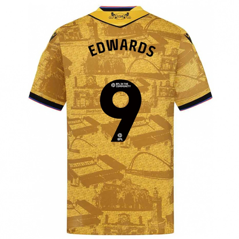 Danxen Uomo Maglia Maria Edwards #9 Oro Nero Kit Gara Away 2025/26 Maglietta