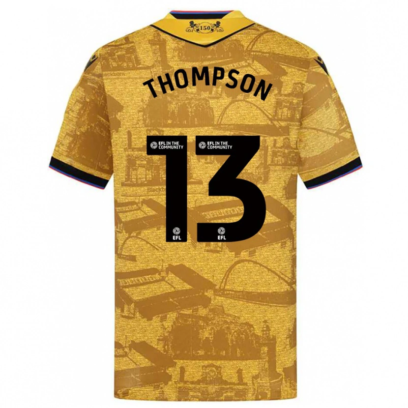 Danxen Uomo Maglia Luke Thompson #13 Oro Nero Kit Gara Away 2025/26 Maglietta
