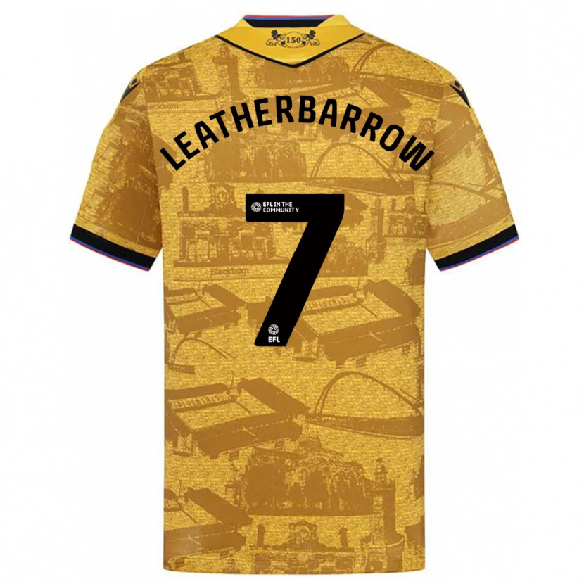Danxen Uomo Maglia Freddie Leatherbarrow #7 Oro Nero Kit Gara Away 2025/26 Maglietta