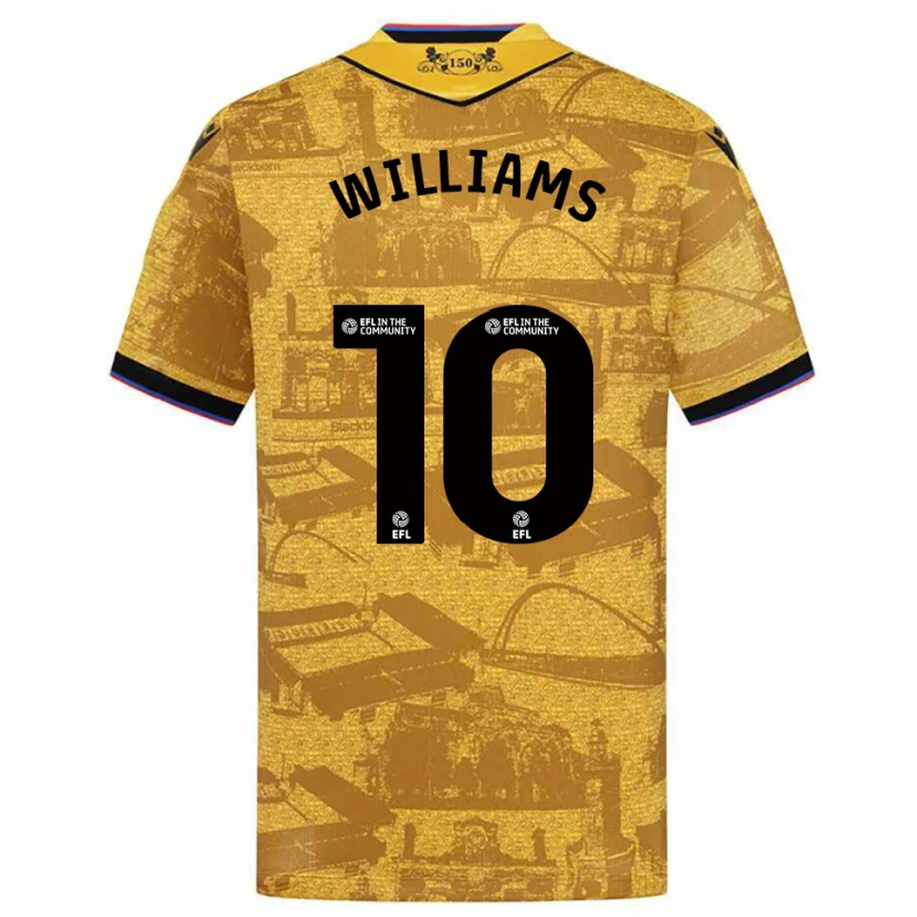Danxen Uomo Maglia Chloe Williams #10 Oro Nero Kit Gara Away 2025/26 Maglietta