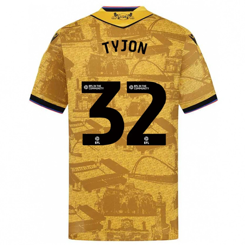 Danxen Uomo Maglia Igor Tyjon #32 Oro Nero Kit Gara Away 2025/26 Maglietta