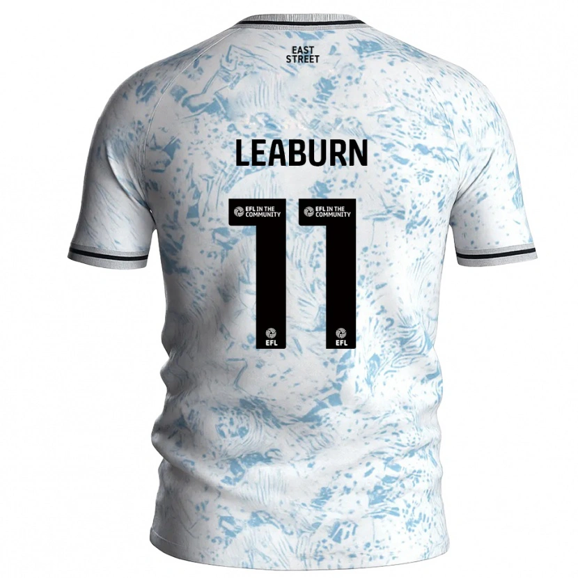 Danxen Uomo Maglia Miles Leaburn #11 Bianco Azzurro Cielo Kit Gara Away 2025/26 Maglietta