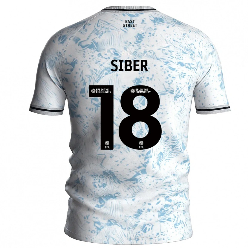 Danxen Uomo Maglia Gloria Siber #18 Bianco Azzurro Cielo Kit Gara Away 2025/26 Maglietta