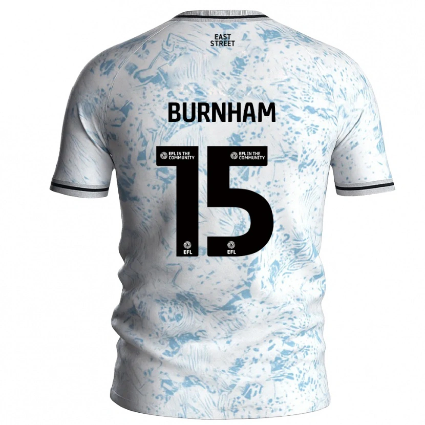 Danxen Uomo Maglia Shia-Lee Burnham #15 Bianco Azzurro Cielo Kit Gara Away 2025/26 Maglietta