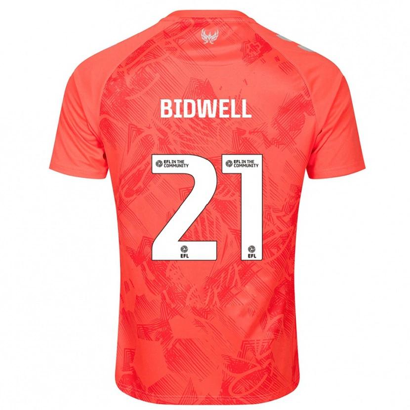 Danxen Uomo Maglia Jake Bidwell #21 Arancione Bianco Kit Gara Away 2025/26 Maglietta