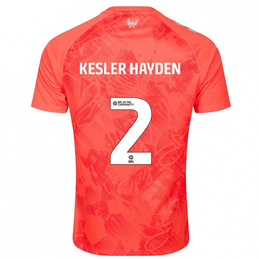 Danxen Uomo Maglia Kaine Kesler-Hayden #2 Arancione Bianco Kit Gara Away 2025/26 Maglietta