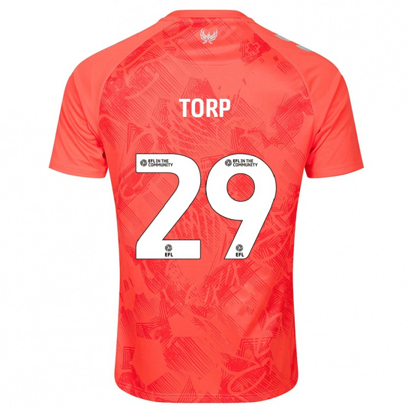 Danxen Uomo Maglia Victor Torp #29 Arancione Bianco Kit Gara Away 2025/26 Maglietta