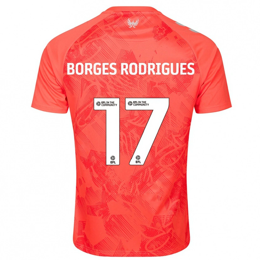 Danxen Uomo Maglia Raphael Borges Rodrigues #17 Arancione Bianco Kit Gara Away 2025/26 Maglietta