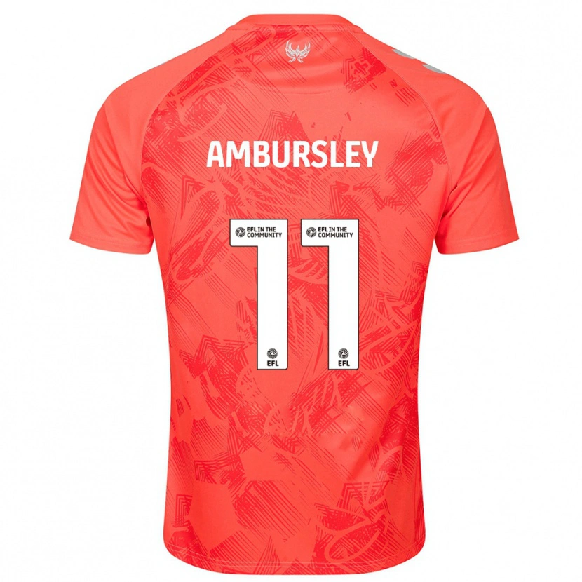 Danxen Uomo Maglia Conrad Ambursley #11 Arancione Bianco Kit Gara Away 2025/26 Maglietta