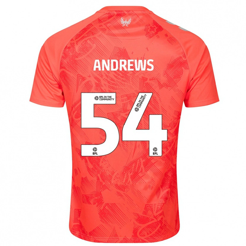 Danxen Uomo Maglia Kai Andrews #54 Arancione Bianco Kit Gara Away 2025/26 Maglietta