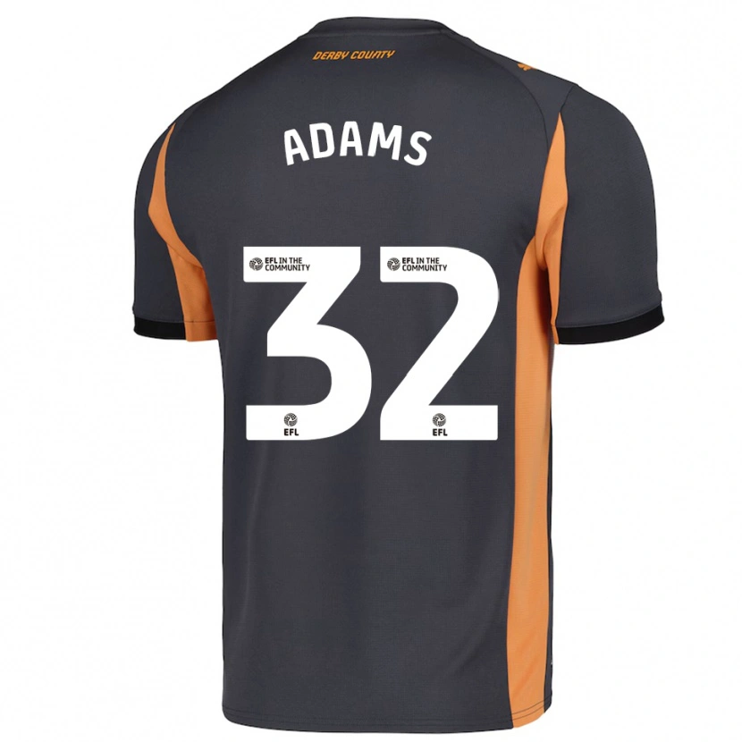 Danxen Uomo Maglia Ebou Adams #32 Grigio Arancione Nero Kit Gara Away 2025/26 Maglietta