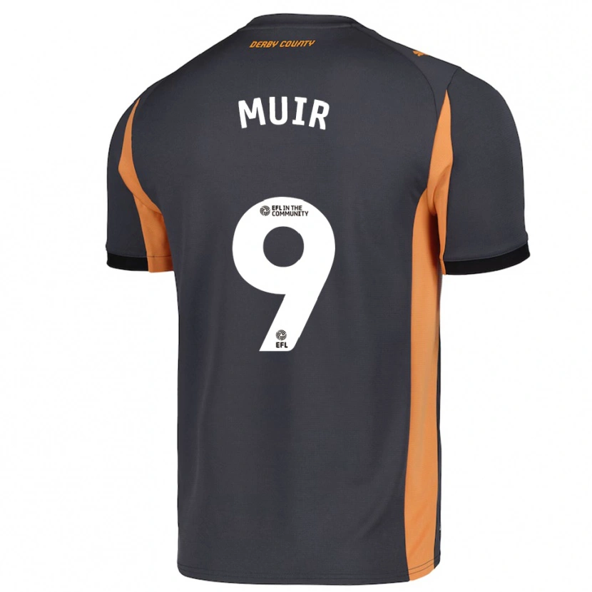 Danxen Uomo Maglia Chene Muir #9 Grigio Arancione Nero Kit Gara Away 2025/26 Maglietta