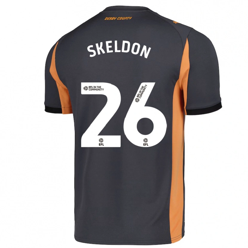 Danxen Uomo Maglia Lily Skeldon #26 Grigio Arancione Nero Kit Gara Away 2025/26 Maglietta