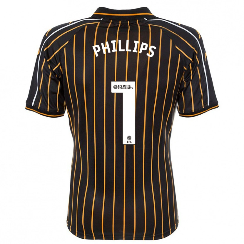 Danxen Uomo Maglia Dillon Phillips #1 Bianco Nero Kit Gara Away 2025/26 Maglietta
