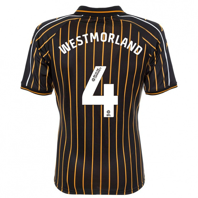 Danxen Uomo Maglia Emma Westmorland #4 Bianco Nero Kit Gara Away 2025/26 Maglietta