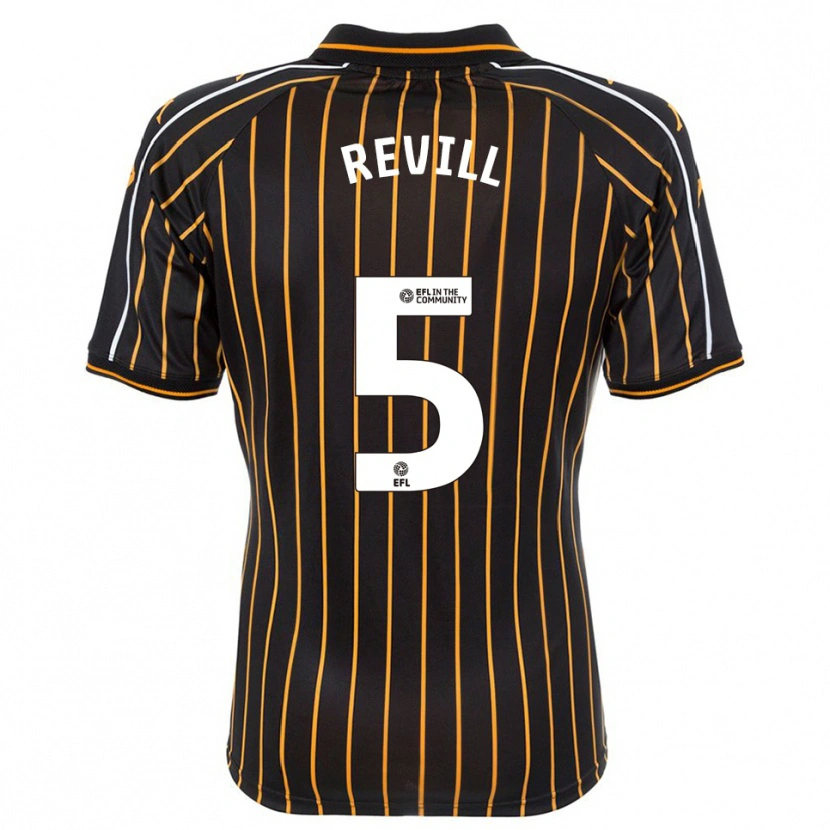 Danxen Uomo Maglia Harry Revill #5 Bianco Nero Kit Gara Away 2025/26 Maglietta