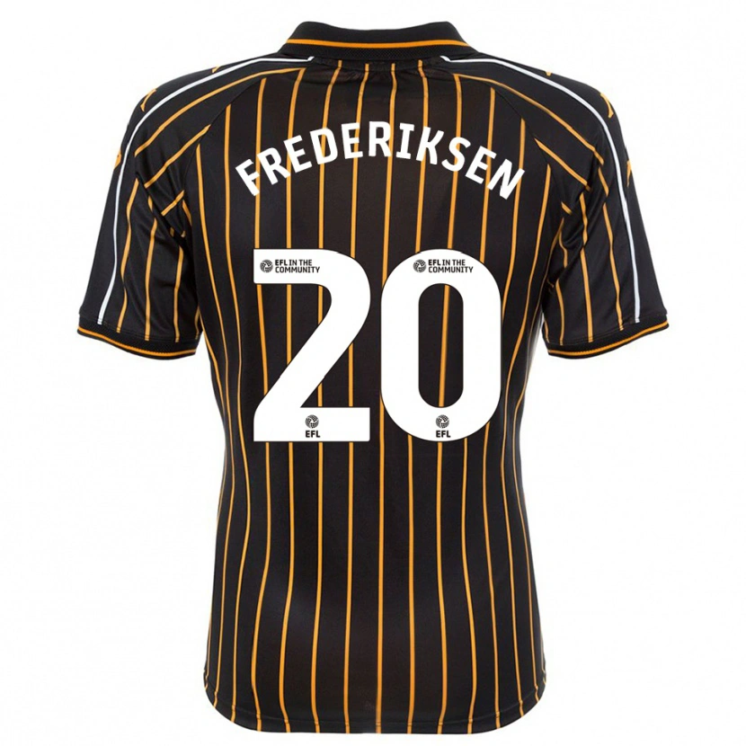 Danxen Uomo Maglia Abbey Frederiksen #20 Bianco Nero Kit Gara Away 2025/26 Maglietta