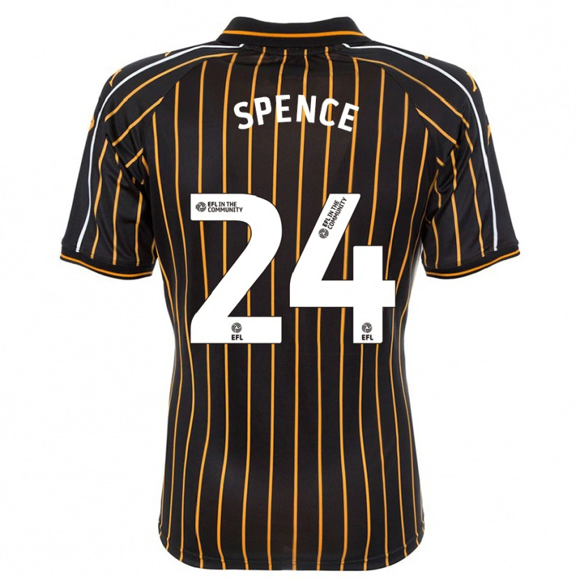 Danxen Uomo Maglia Emily Spence #24 Bianco Nero Kit Gara Away 2025/26 Maglietta